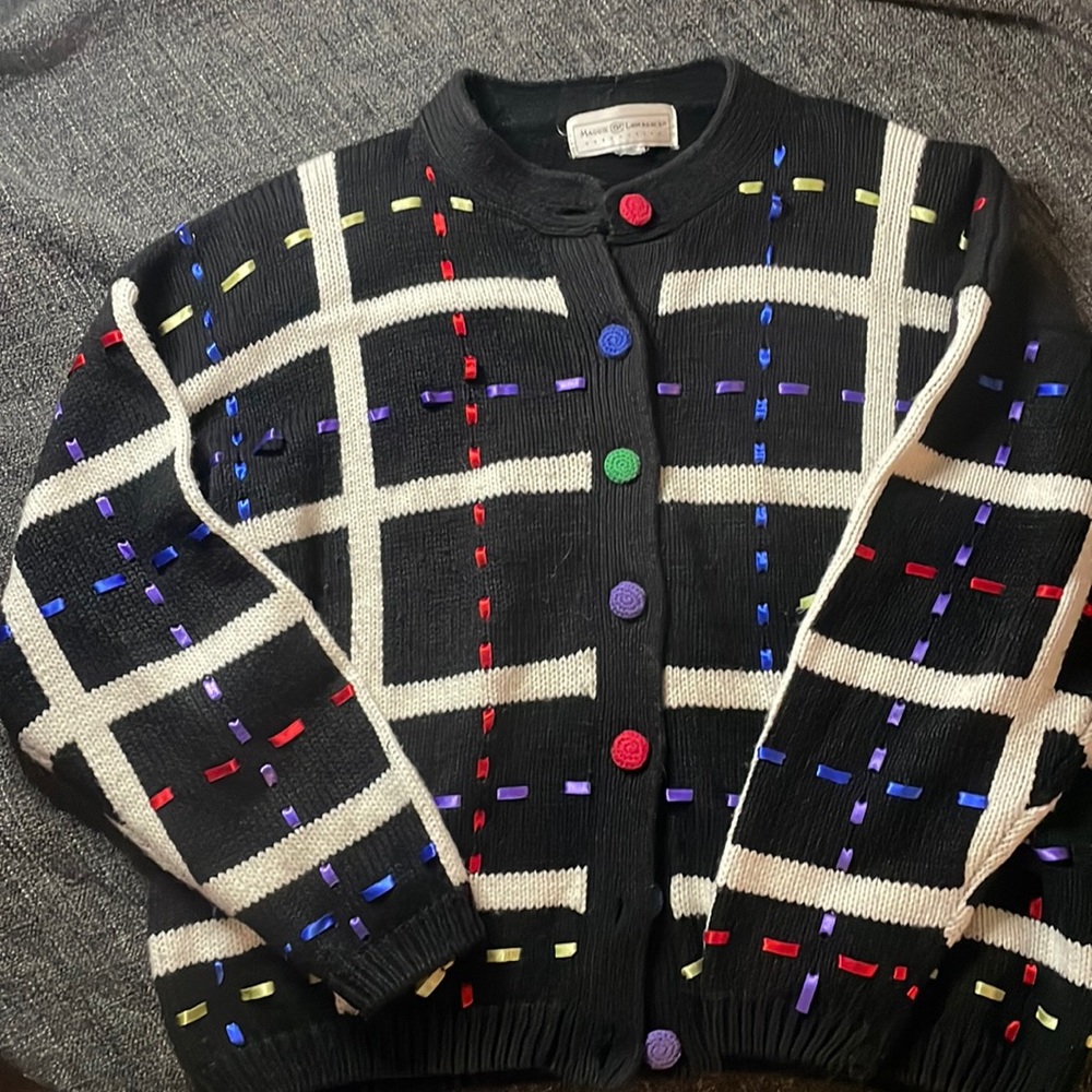 Vintage Maggie Lawrence Bow Detail Cardigan 25x23